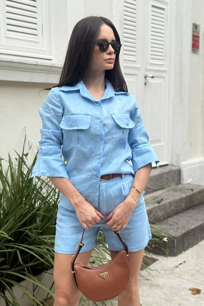 Camisa Bella 100% Linho manga longa