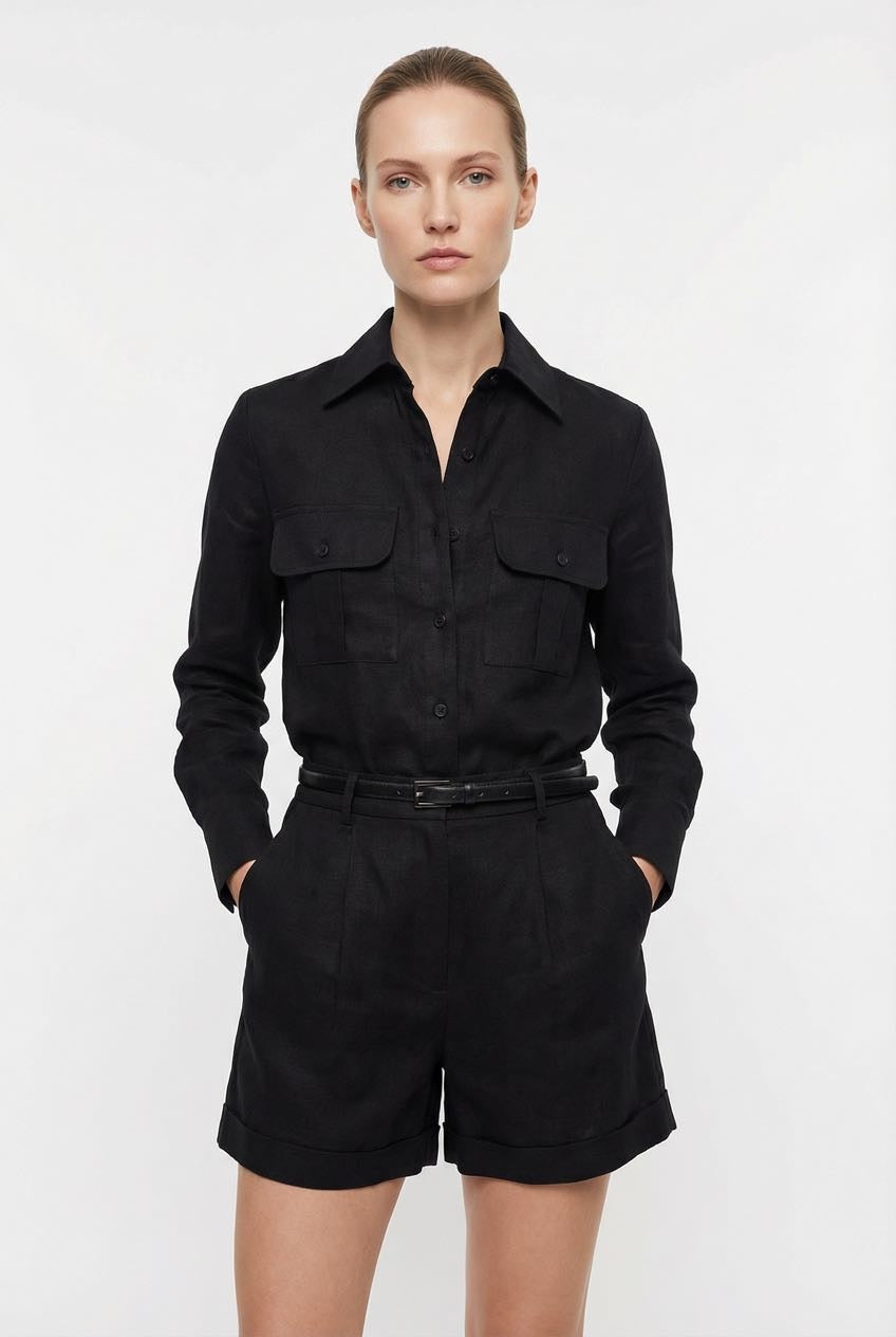 Camisa Bella 100% Linho manga longa